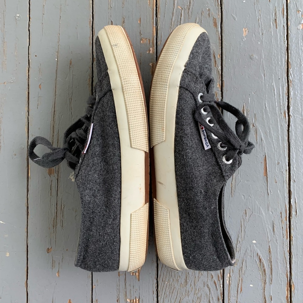 Superga Cotu Grey Wool Sneaker Trainer EU Size 40 - Picture 3 of 5